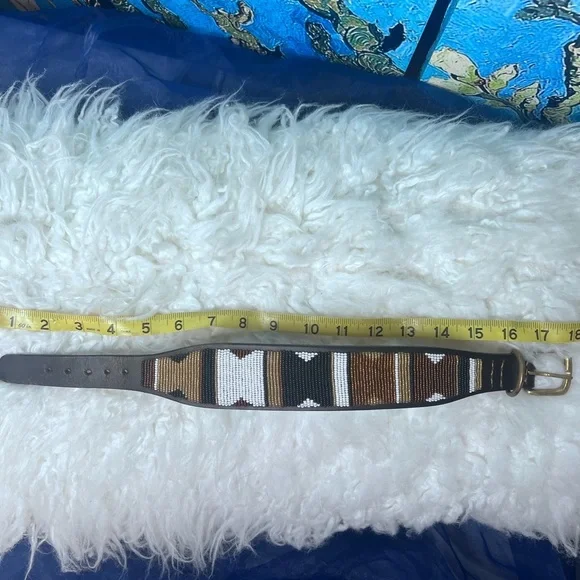 Hand beaded large dog collar